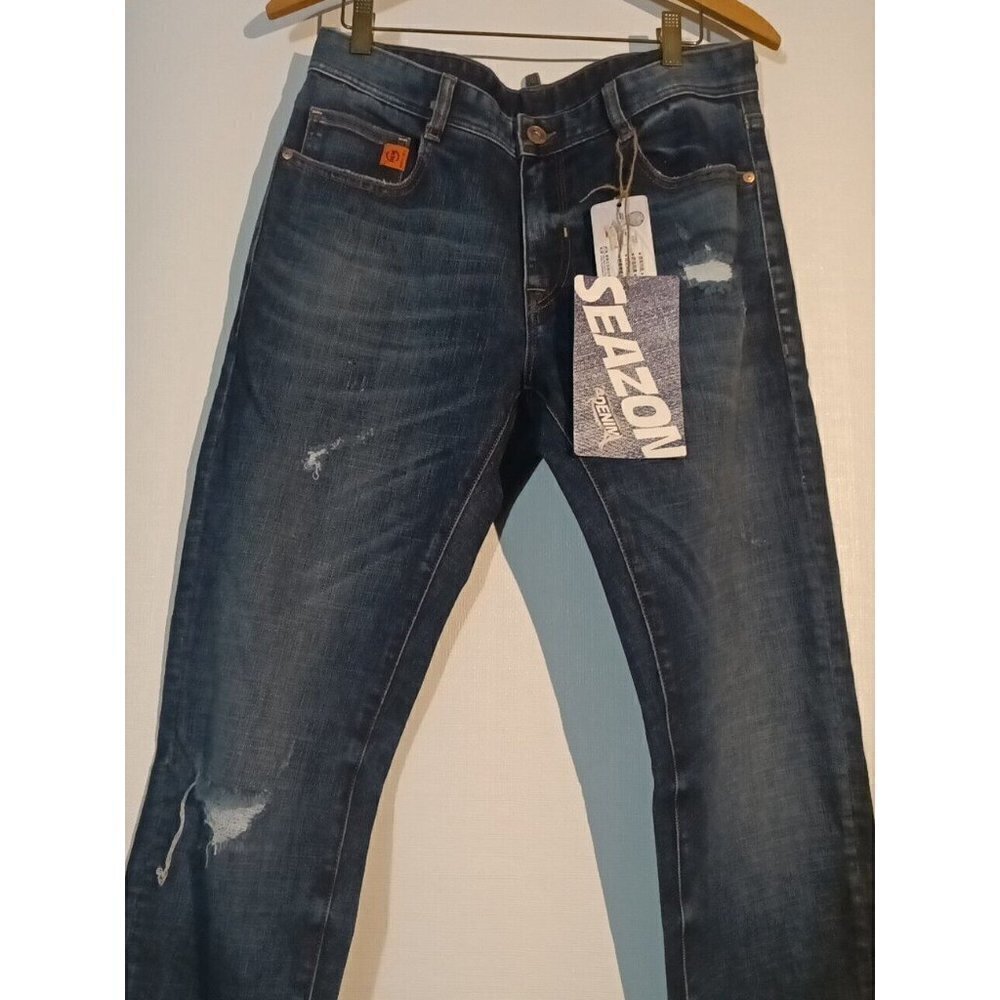 SEAZON Denim Size 12 Skinny Stretch Distressed Jeans 31 x 33 - Picture 4 of 9